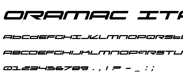 Oramac Italic font
